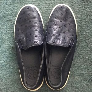 Tory Burch Navy Blue Slip Ons